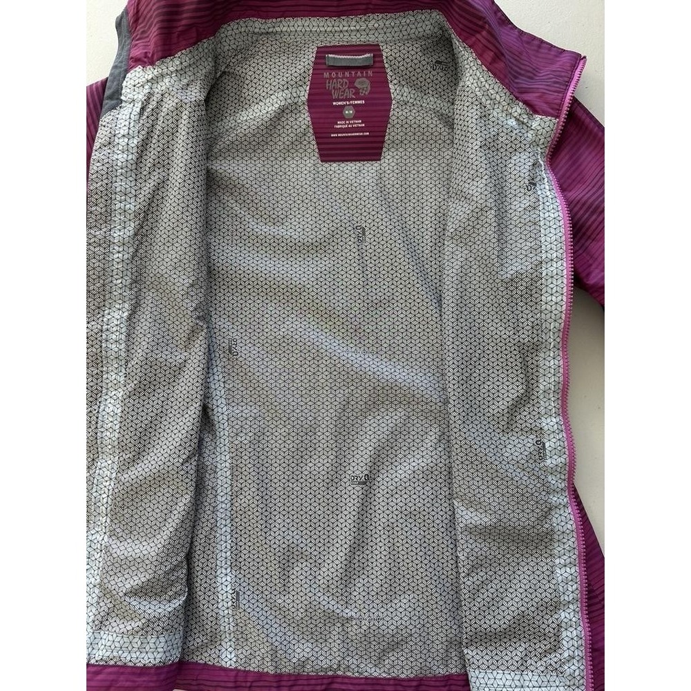 Mountain Hardwear Jacket Womens Medium Pink Dry.Q Hooded Windbreaker Hiking - Picture 4 of 13